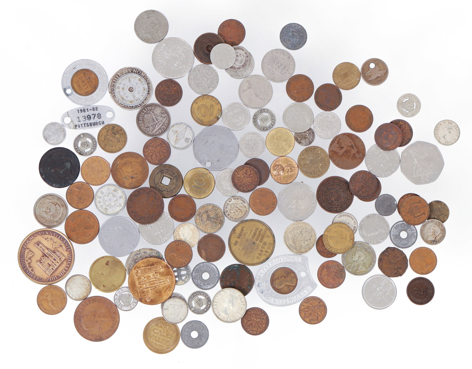 Collection of Travelers coins from various countries (1 of 2)