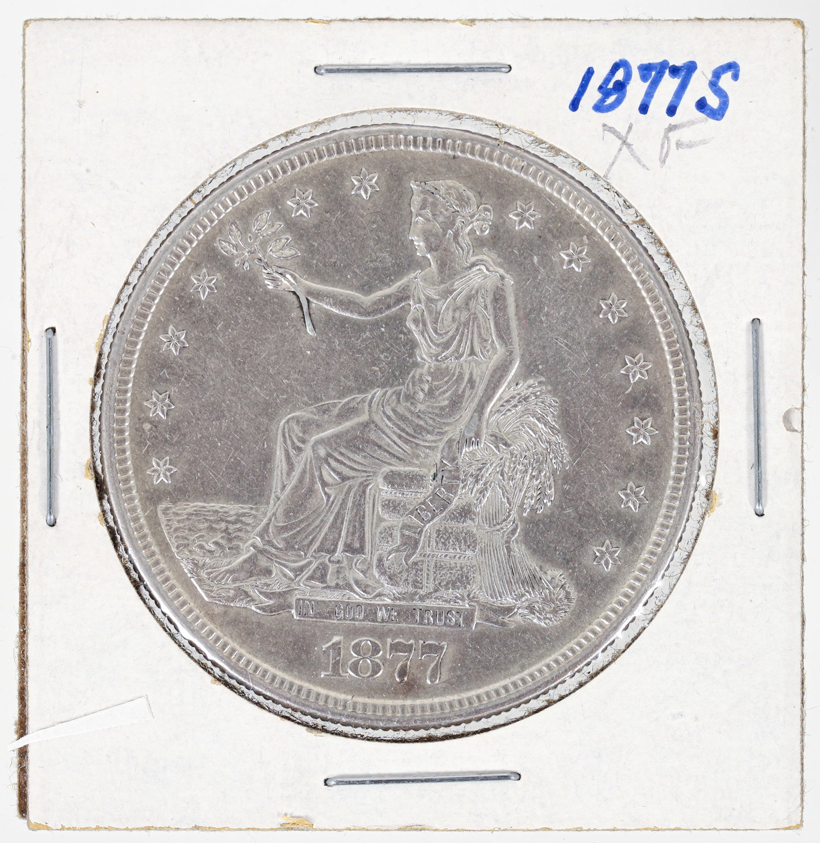 1877 Silver Seated Liberty Trade Dollar XF (1 of 2)