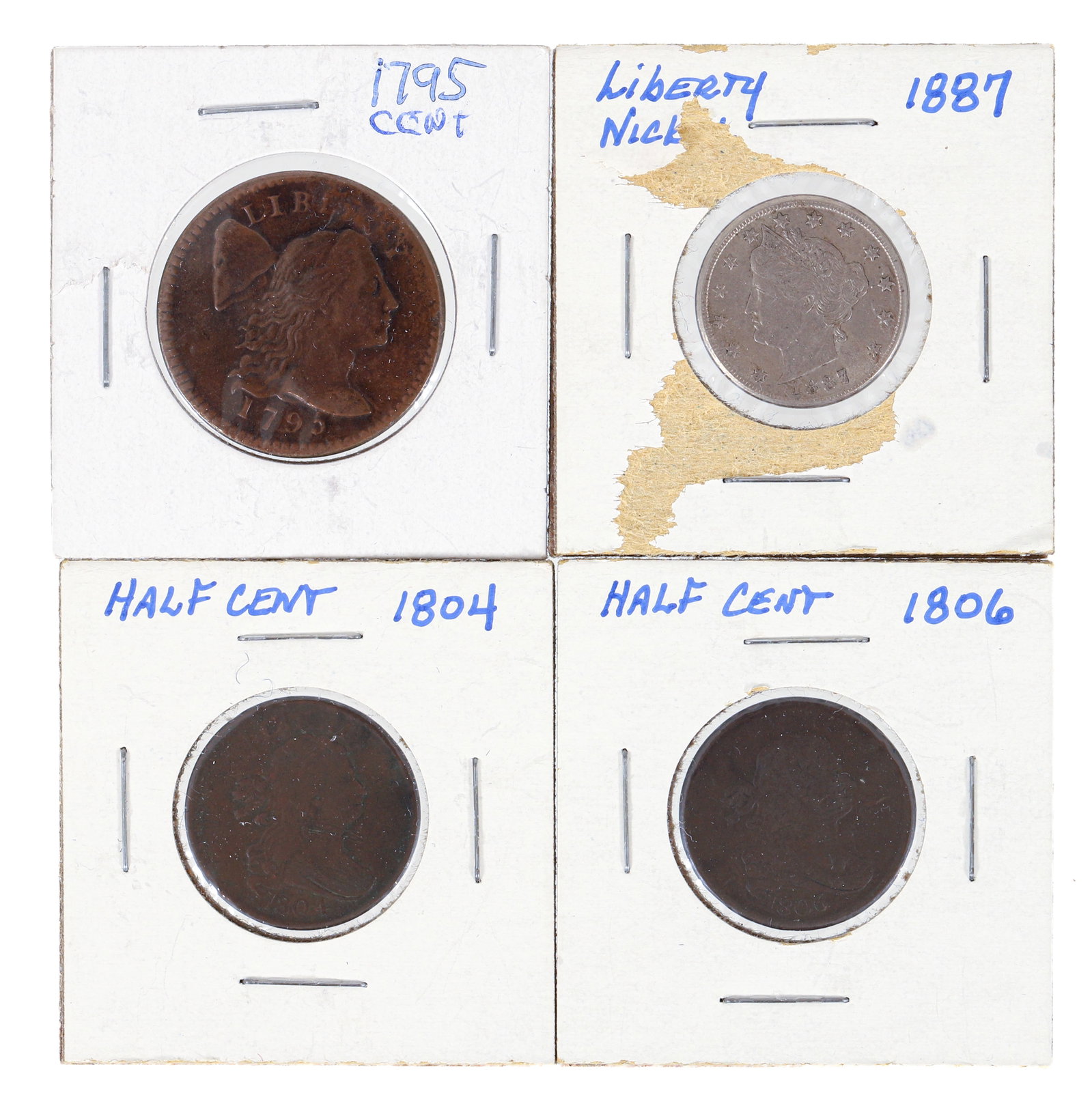 3 Draped Half Cent and 1887 Liberty Nickel (1 of 3)
