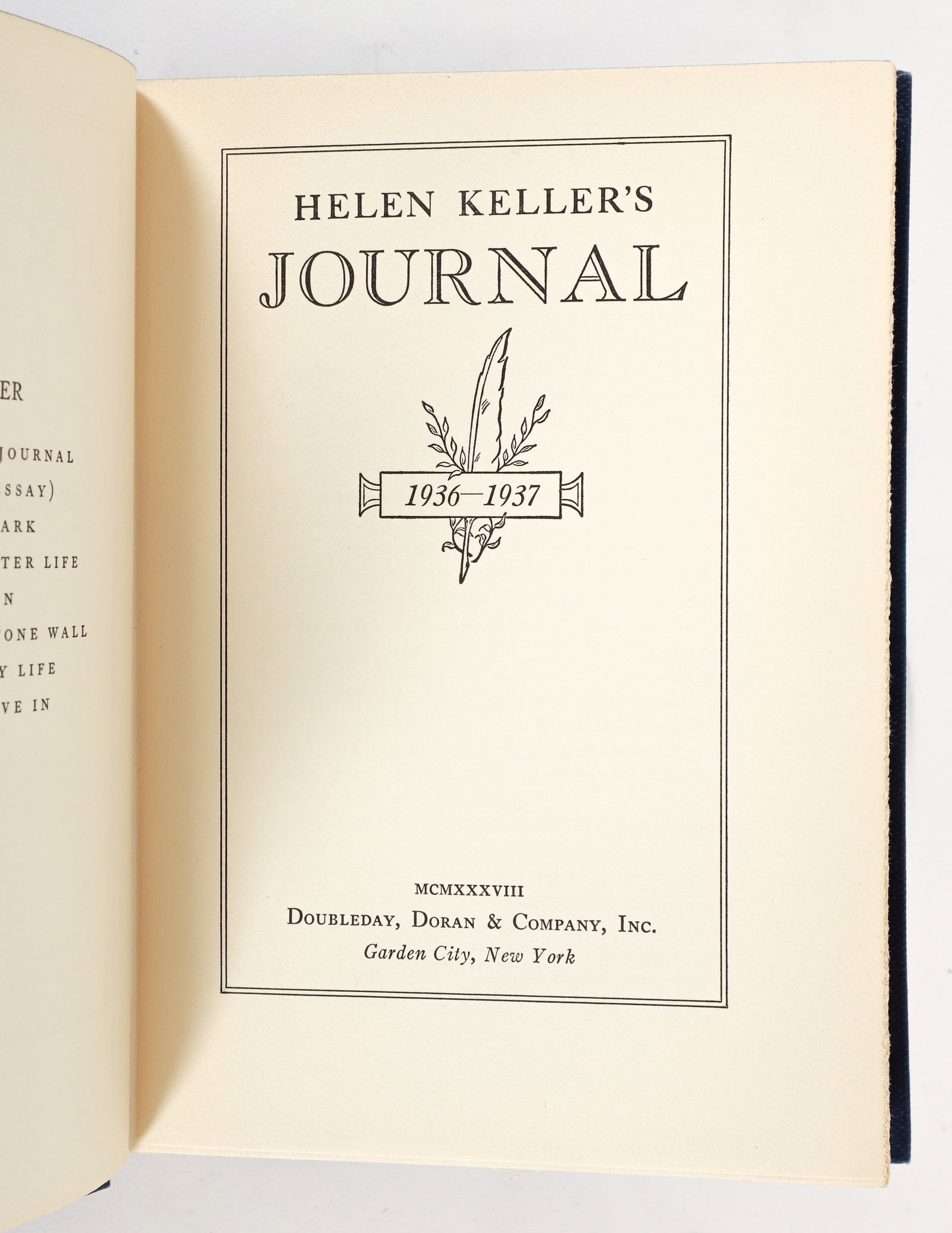 Hellen Keller Journal Signed 1938 - 3