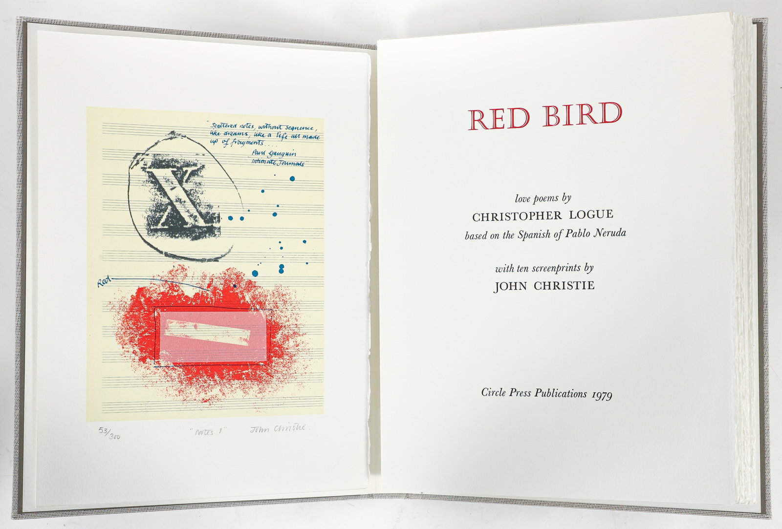 Christopher Logue Red Bird Portfolio with 10 John Christie Prints (1 of 3)
