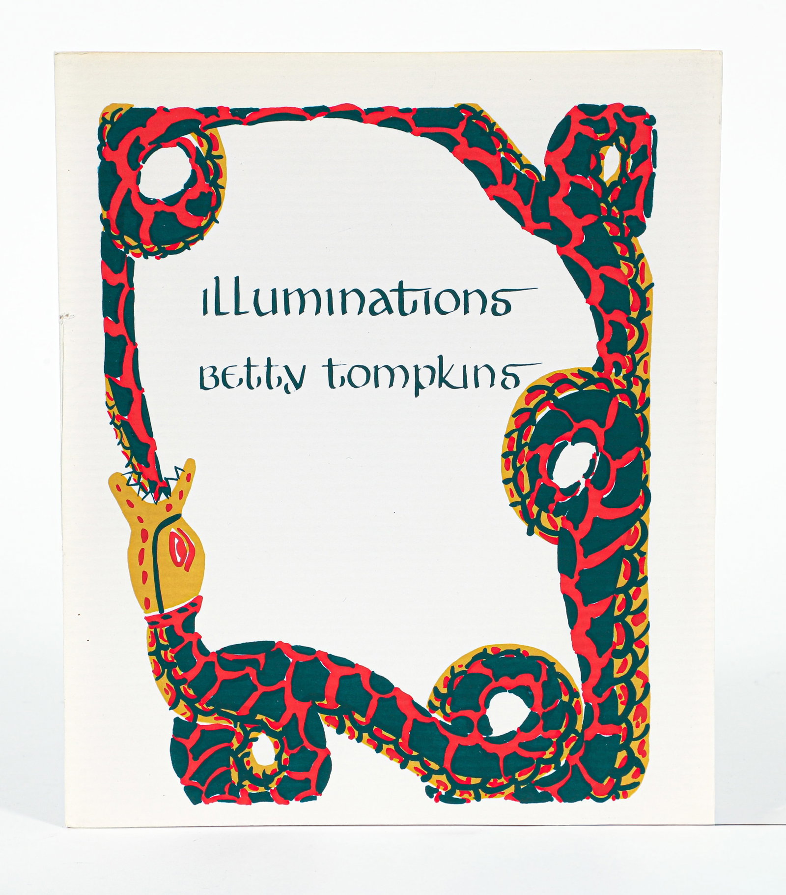 Betty Tompkins Illuminations signed artist's book with 12 screenprints: Betty Tompkins: Illuminations. 1986, first edition. Signed in pencil on the colophon; artist's proof aside from the edition of 100. Softcover, stringbound wraps, 10 x 8.5 inches. A stunning artist's b