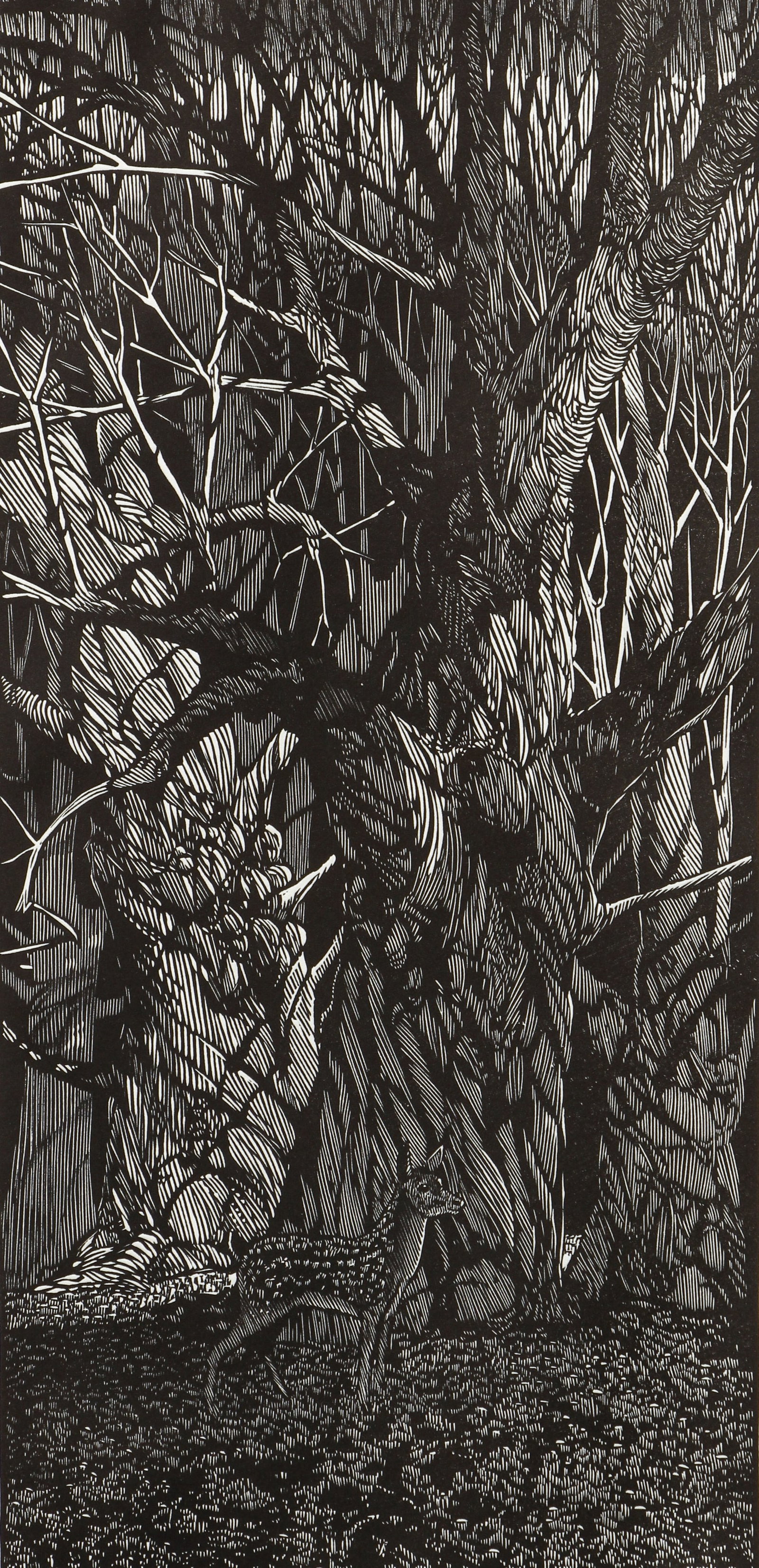 Barry Moser Fawn Wood Engraving from Through the Looking Glass (1 of 4)