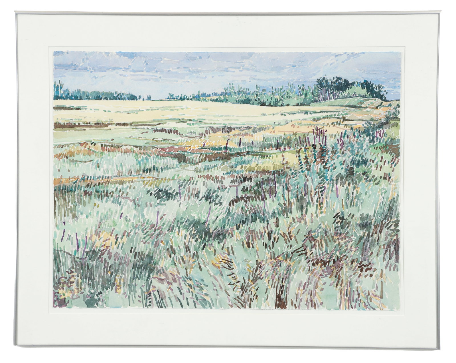 Darrell Bell 1997 watercolor Canadian Fields - 2