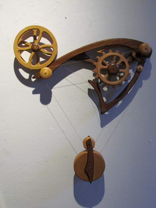 David C. Roy Serendipity Kinetic Sculpture 1977: Artist: Roy, David C. (Connecticut Artist) Title: Serendipity Date: 1977 Medium: wood, string Dimensions: 19 x 19.75 x 3 inches Edition: 34/100 Signature: Signed, titled and dated in