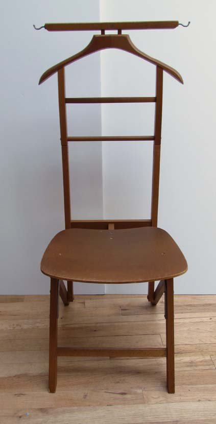 Ico and Luisa Parisi Seated Valet for Fratelli: Artist: Parisi, Ico and Luisa for Fratelli, Reguitti Italy Title: Italian Valet Chair Medium: wood Dimensions: 39 x 17.75 x 16.5 inches Signature: stamp on valet rod