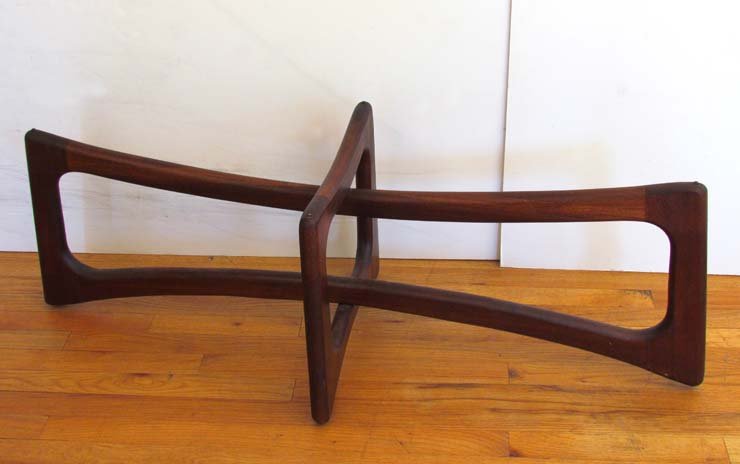 Style of Adrian Pearsall Walnut Coffee Table: Artist: Pearsall, Style of Adrian Title: Walnut Coffee Table (missing glass top) Medium: walnut Dimensions: 15 x 44 x 16.25 inches