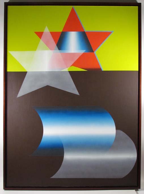 Jack Brusca Star 1968 Acrylic Ptg: Artist: Brusca, Jack (American, 1939 - 1993) Title: Star Date: 1968 Medium: acrylic on canvas Dimensions: 49.5 x 35.25 inches Signature: signed and dated top center verso Frame Type: