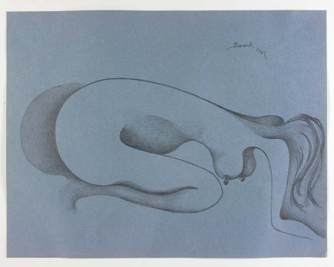 James Gerard deMartini Drawing Female Nude: Artist: deMartini, James Gerard Title: Female Nude Date: 1959 Medium: pastel and graphite on paper Signature: signed and dated top right