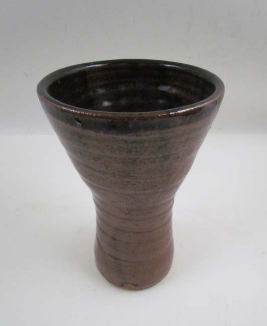 Warren MacKenzie tenumuko-glazed, Beaker: Artist: MacKenzie, Warren (American born 1924 -) Title: Beaker Form with open Mouth Medium: glazed ceramic Dimensions: 7 inches tall Provenance: Elvira Peake Collection