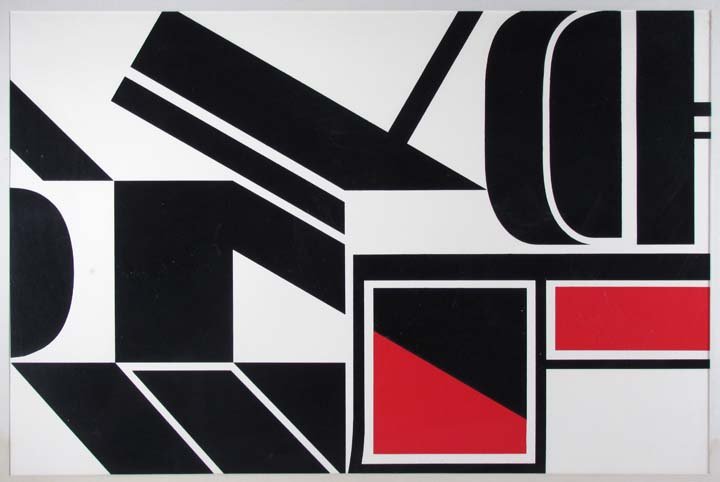 Jean Dewasne color screenprint on chrome coated paper: Artist: Dewasne, Jean, French (1921 - 1999) Title: Le Longue Marche Date: circa 1975 Medium: serigraph printed in colors on chrome-coated paper Dimensions: 19 x 28.5 inches Edition: from an edi