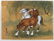 Traditional Chinese Painting "Two Horses" with gold