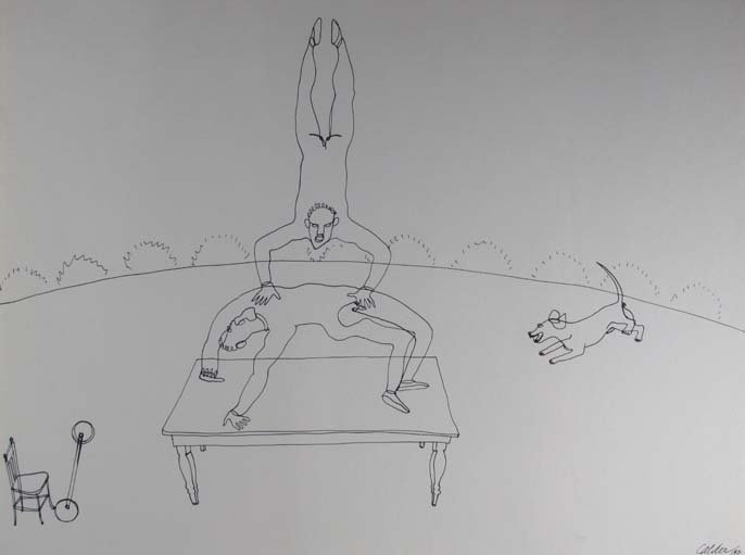 After Alexander Calder litho from Calder's Circus: Artist: Calder, After Alexander (American, 1898-1976) Title: Acrobats from Calder's Circus Date: 1964 Medium: lithograph Dimension: 12.5 x 17 inches Signature: signed and dated 1931 in the