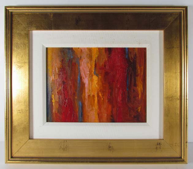 Merrill Smith abstract painting Horizontal Center: Artist: Smith, Merrell Title: Horizontal Center Medium: oil on canvas board Dimension: 9 x 12 inches Signature: signed on board reverse Provenance: acquired from the artist Frame