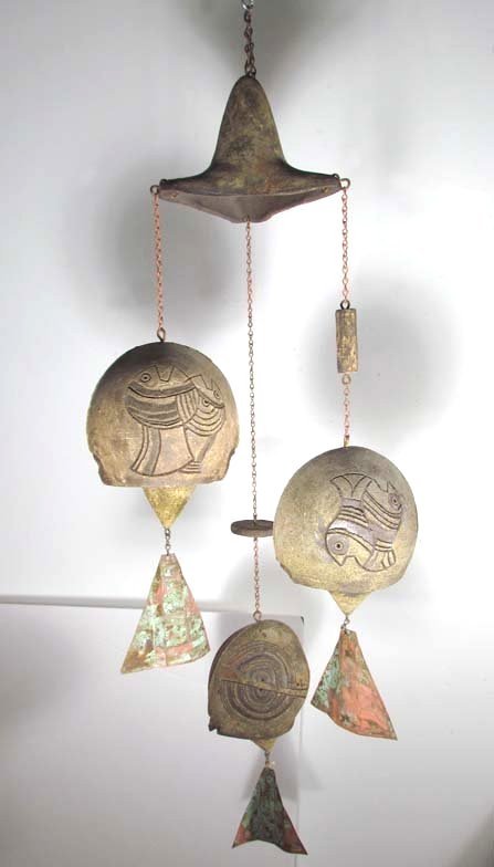 Vintage Paolo Soleri Wind Bell Copper And Ceramic Lot 0813