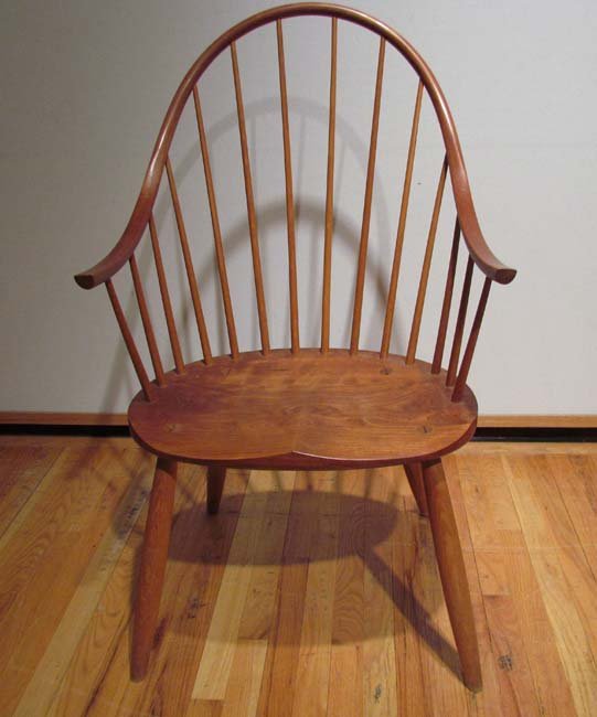 Thomas Moser 1989 Open Armchair cherry and Ash: Artist: Thomas Moser Cabinetmakers Title: American Dining Chair, Open Armchair Date: 1989 Medium: cherry and ash wood Dimension: 41 x 22 x 16.5 inhces Signature: signed on chair underside