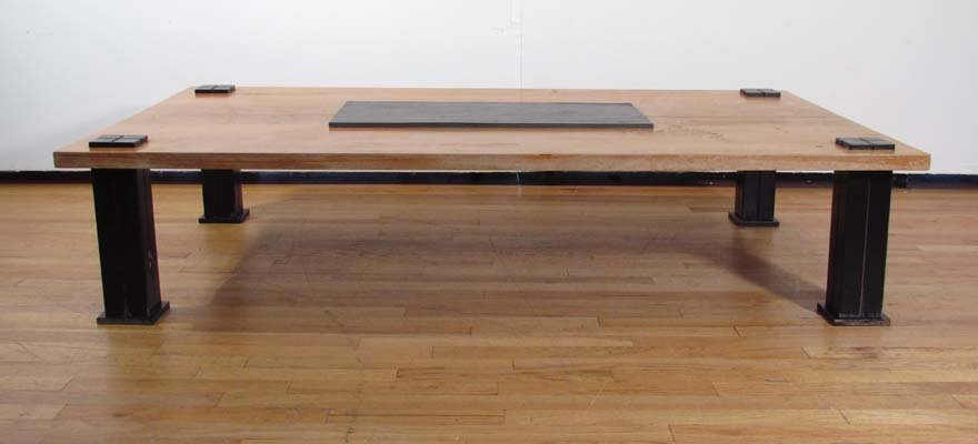 Japanese style tea table with slate insert: Japanese style tea table with slate insert 14 x 65.75 x 39.25 inches