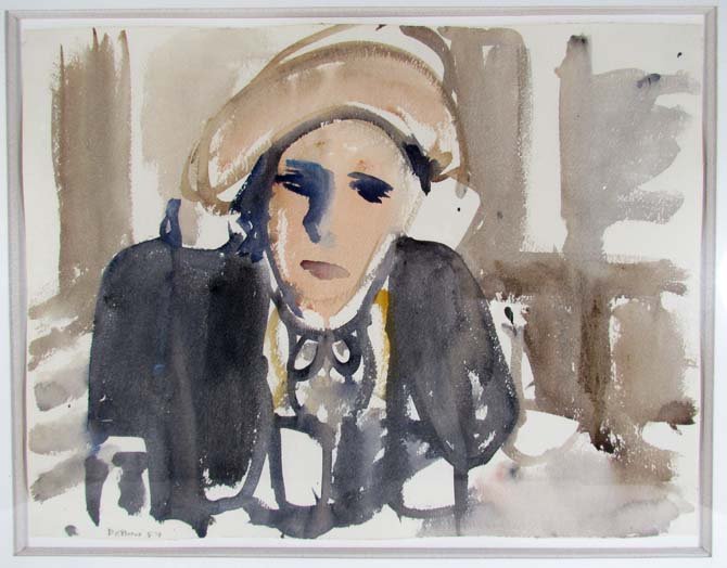 Robert De Niro Sr. 1984 w/c "Anna Christie": Artist: De Niro, Sr., Robert (American 1922 - 1993) Title: Anna Christie Date: 1984 Medium: watercolor Dimensions: 2 x 16 inches Signature: signed and dated lower left Provenance: