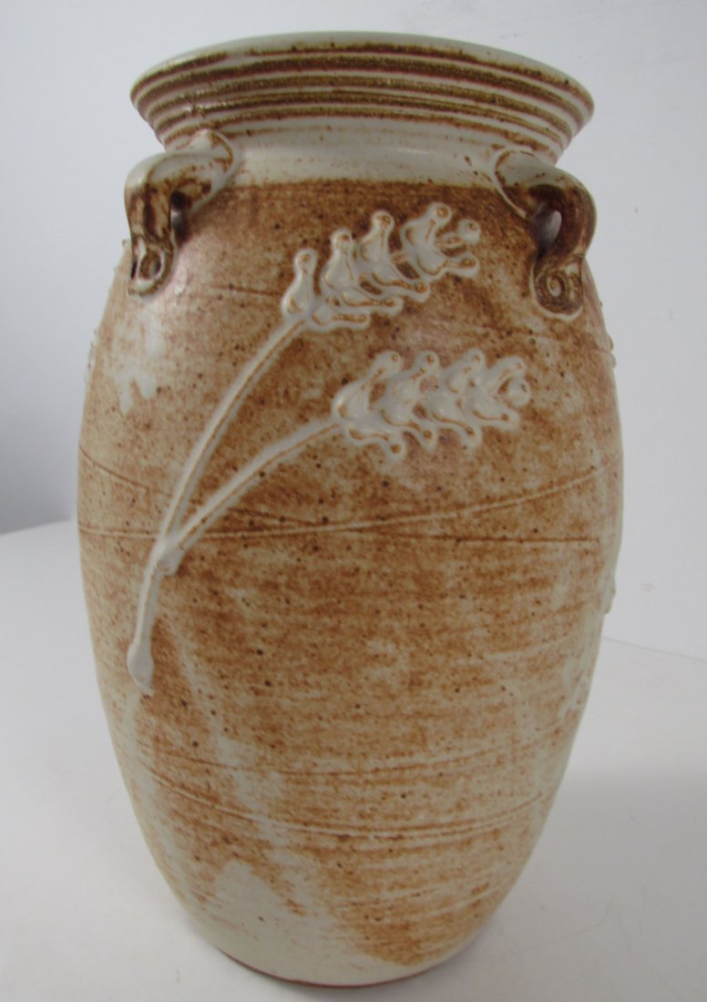 Randy Meyers "Thistle Vase with handles": Artist: Meyers, Randy (Contemporary Ceramicist) Title: Wheat Vase with handles Date: 2011 Medium: stoneware Dimensions: 10.75 inches tall Signature: incised with signature and date on unde