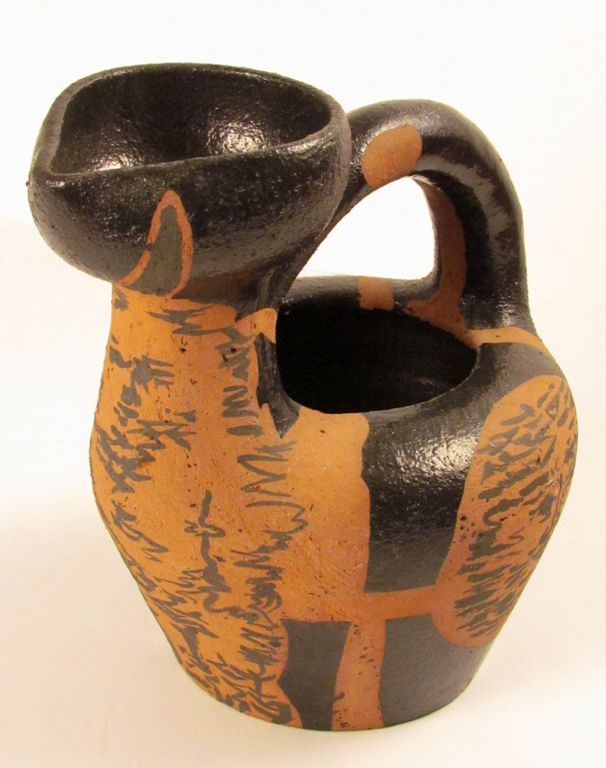 Picasso 1953 Madoura "Centaur and Face Vessel": Artist: Picasso, Pablo ( Spanish/French 1881 - 1973) Title: Centaur and Face Vessel Date: 1953 Medium: enameled earthenware with engobe and paraffin decoration Dimensions: 10.25 w x 7.25 d x 10.5 h