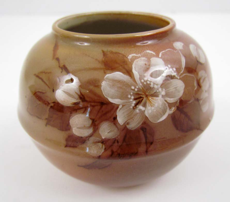 Early Rookwood Grace Young Pottery Vase: Artist: Young, Grace (..) Title: Early Rookwood Grace Young Pottery Vase Date: circa 1890 Medium: Glazed Porcelain Dimensions: 2 1/2 x 3 x 3 inches Signature: stamped on the underside, mak