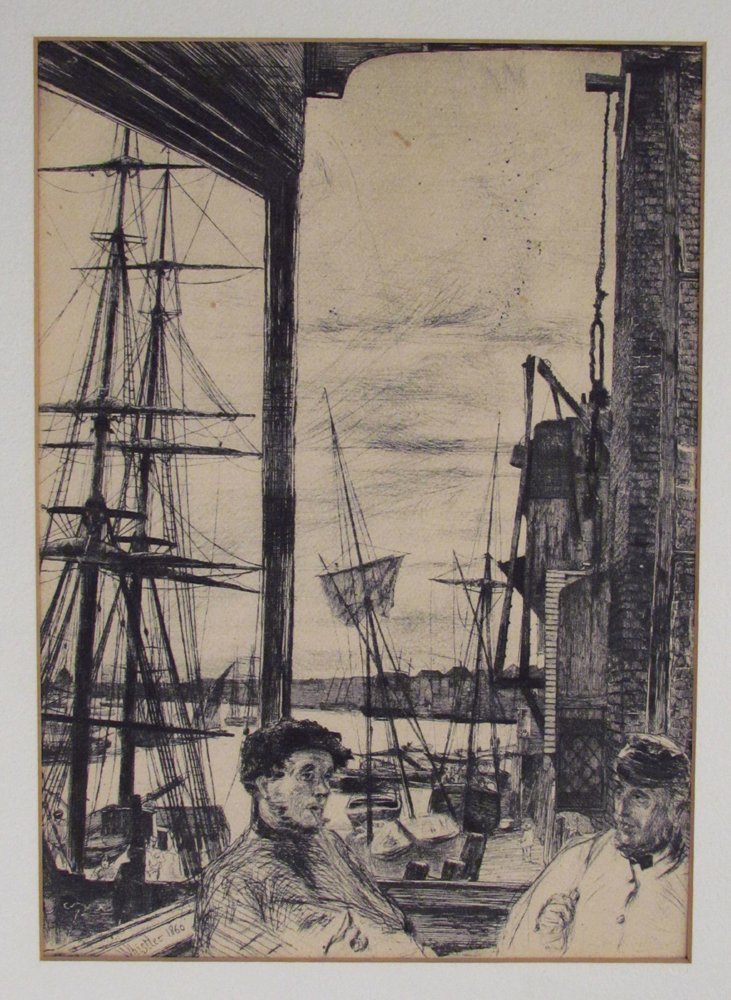 James Abbot McNeill Whistler etching Rotherhithe: Artist: Whistler, James Abbot McNeill (American, 1834-1903) Title: Rotherhithe Medium: etching Dimensions: 8 x 10.5 inches