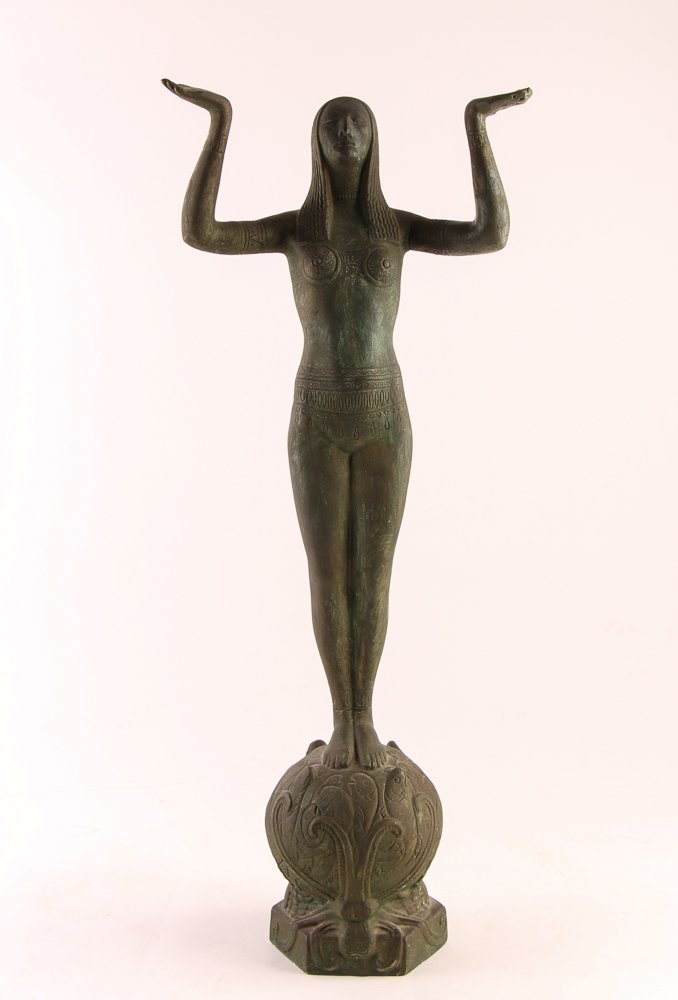 Alvin William Meyer clay maquette "Isis": Artist: Meyer, Alvin William Carl (American 1892 - 1972) , Alvin William Meyer, son of German immigrants, Ferdinand and Clara Hagel Meyer, was born in Bartlett, Illinois in 1892. In 1897 the family mo
