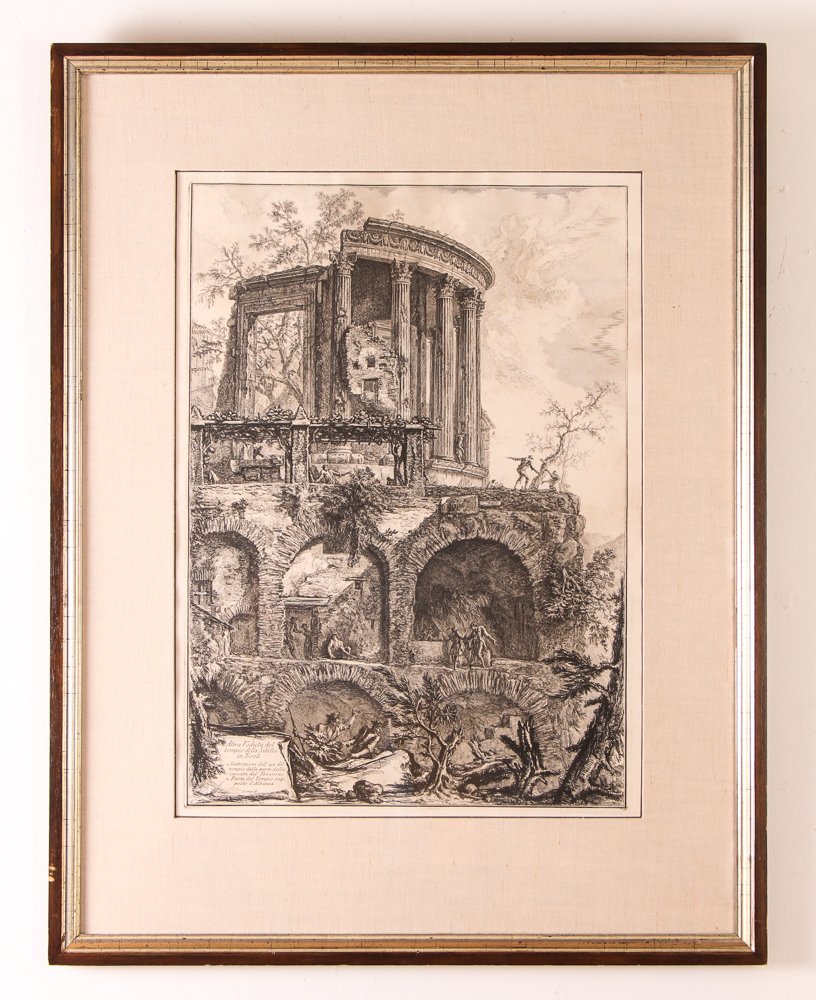 Piranesi View of Ruins in Tivoli: Artist: Piranesi, Giovanni Battista (Italian 1720-1778) Title: View of Ruins in Tivoli Medium: engraving Dimension: 24 x 18 inches Frame Type: wood Frame Size: 36 x 28 inches