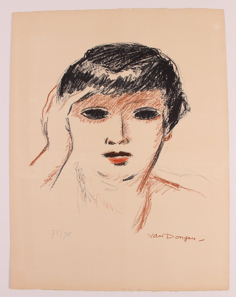 Kees Van Dongen litho "Fernande Olivier": Artist: Dongen, Kees Van (French, 1877-1968) Title: Fernande Olivier, (JL-29) Date: 1953 Medium: Lithograph printed in colors Dimension: 26 x 20 inches (sheet size) the Estate of Dr. Salvatore Sella