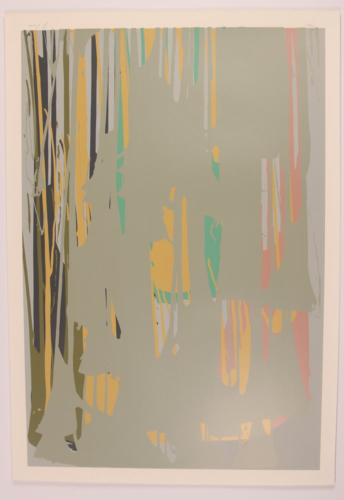 Larry Poons 1979 'Abstract' orig serigraph: Artist: Poons, Larry (American, born 1937) Title: Untitled Date: 1979 Medium: serigraph printed in colors printed thickly on wove paper Dimension: "image 39 1/4 x 27 inches, sheet42 1/4 x 29 3/4 inche