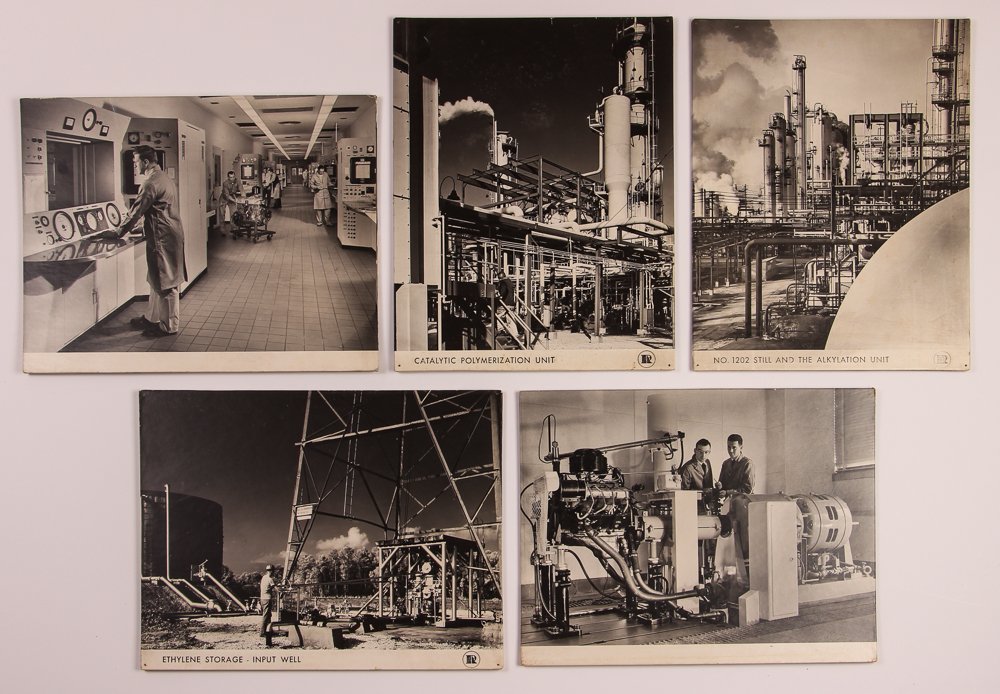 5 Robert Yarnall Richie Gulf Oil Operations Photographs: Artist: Richie, Robert Yarnall (American, 1908-1984 ) Title: 5 Gulf Oil Operations Photographs Date: c. 1950-55 Medium: black and white photographic prints, mounted to board Dimension: 18 x 15 inches