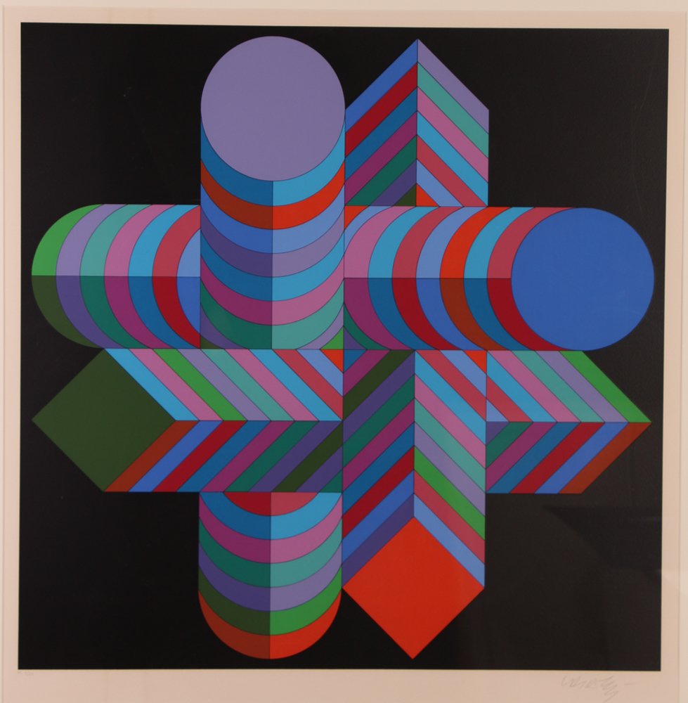 Victor Vasarely orig serigraph "Untitled": Artist: Vasarely, Victor (Hungarian/French 1906-1997) Medium: Serigraph printed in colors Dimension: 25.25 x 25.25 inches Edition: numbered HC 4/25 Signature: Pencil signed and numbered HC 4/25 Pr