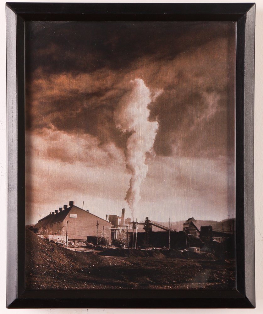 Aaronel Gruber Steel Mill glass plate negative: Artist: Gruber Aaronel printed by John Fobes Photographer) Title: LTV Steel Mill Medium: glass plate photograph Dimensions: 10 x 8 inches Provenance: The Estate of Aaronel Gruber Frame Type: bl