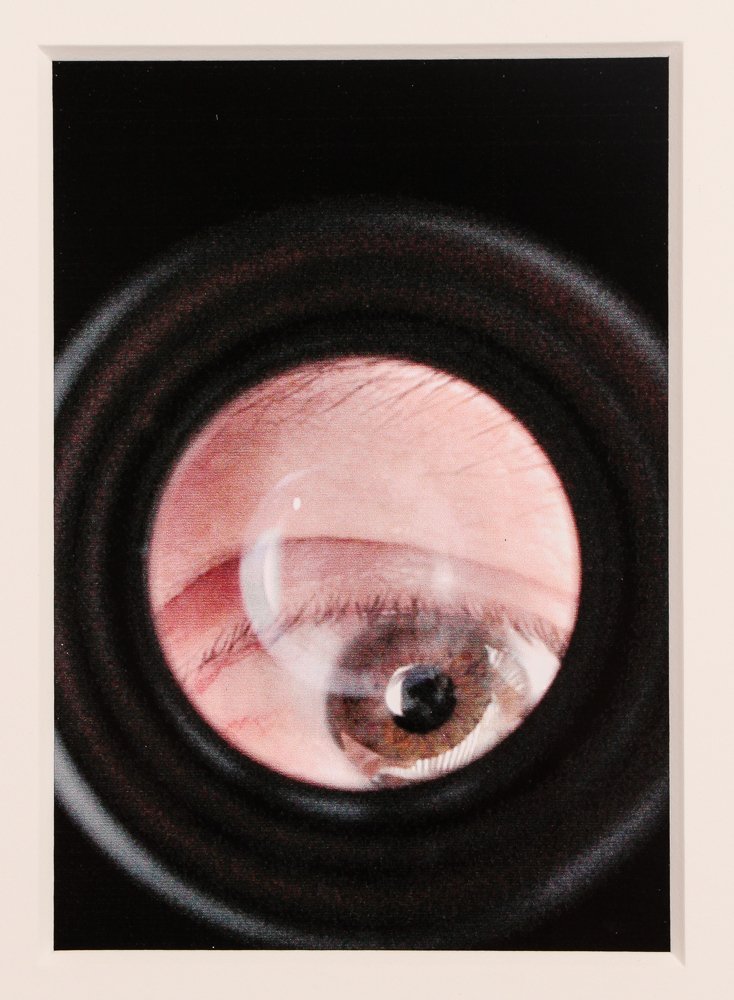 Richard Hurst color photo Untitled (Eye/Lens): Artist: Hurst, Richard (Contemporary American) Title: Untitled (Eye/Lens) Medium: c-print Dimensions: 6.5 x 4.5 inches Provenance: The Estate of Aaronel Gruber