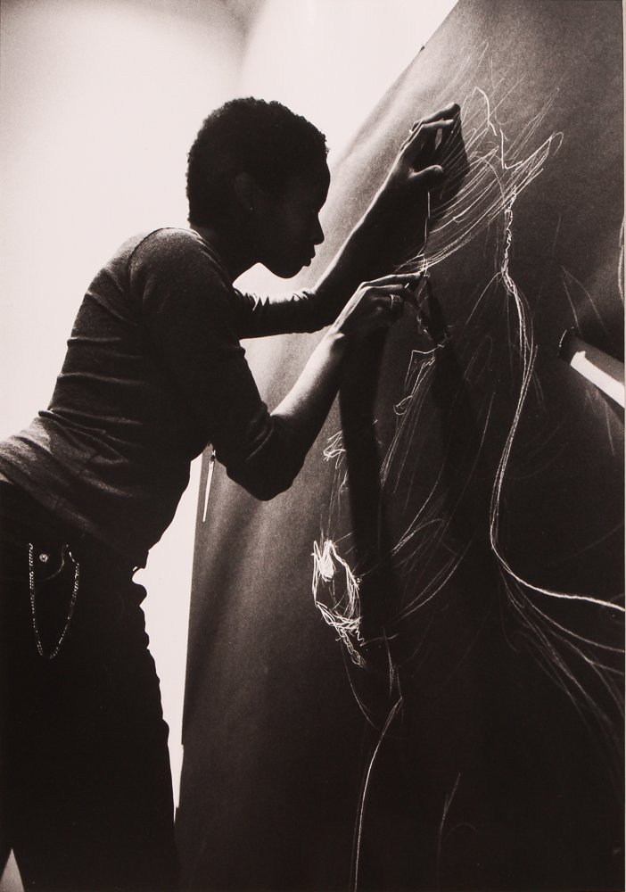 Kara Walker working Carnegie International Heather Mull: Artist: Mull, Heather (Contemporary American) Title: Kara Walker Working Date: 1999 Medium: Silver gelatin print Dimensions: 13 x 9.2 inches Signature: Signed in pencil on reverse Proven