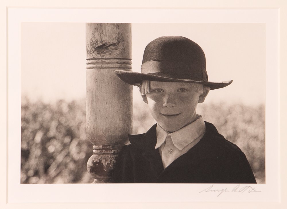 George Tice signed gelatin print "Amish Boy": Artist: "Tice, George (American, b. 1938) " Title: Amish Boy Date: Medium: Silver gelatin print Dimensions: 5 x 7.75 inches Signature: pencil signed lower right Provenance: Silve