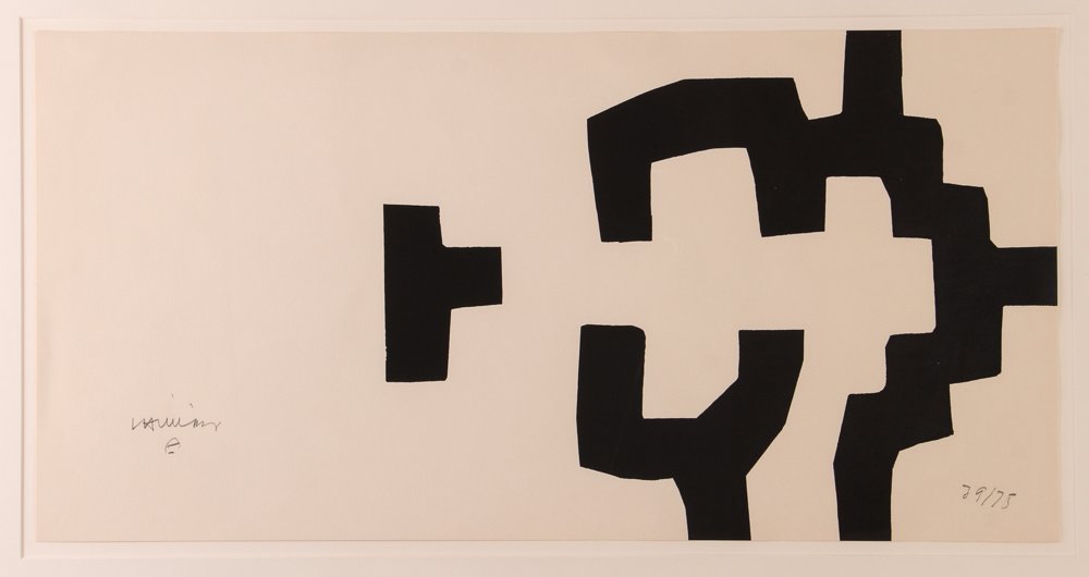 Eduardo Chillida litho for Carnegie International: Chillida, Eduardo (Spanish, 1924–2002) Lithograph for Carnegie Pittsburgh International Series Exhibition, 1979 lithograph 12.75 x 25.5 inches Pencil signed and numbered 39/75 Provenance: Carnegie M