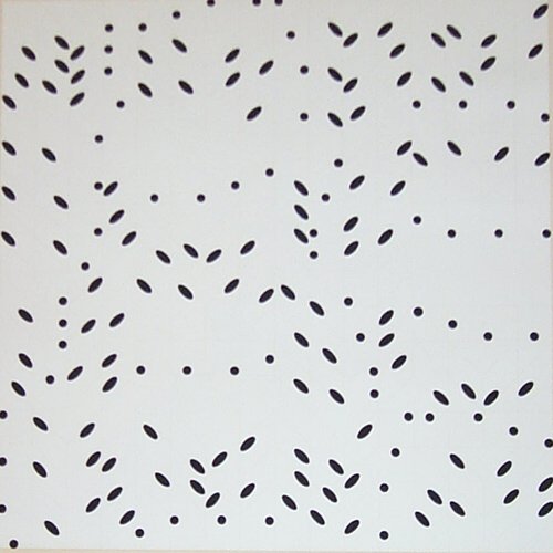 Larry Poons: Untitled: Untitled serigraph printed in colors on Paper Poons,Larry 16 x 16 inches In fair condition apart from time staining and waterstaining in the lower paper margin. 210 Reverse(Signed on reverse) Framed (