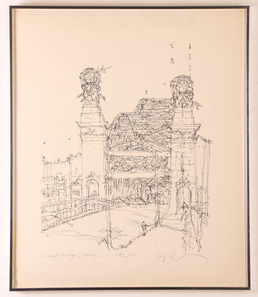Henry Koerner 16th Street Bridge, 1976 lithograph (1 of 6)