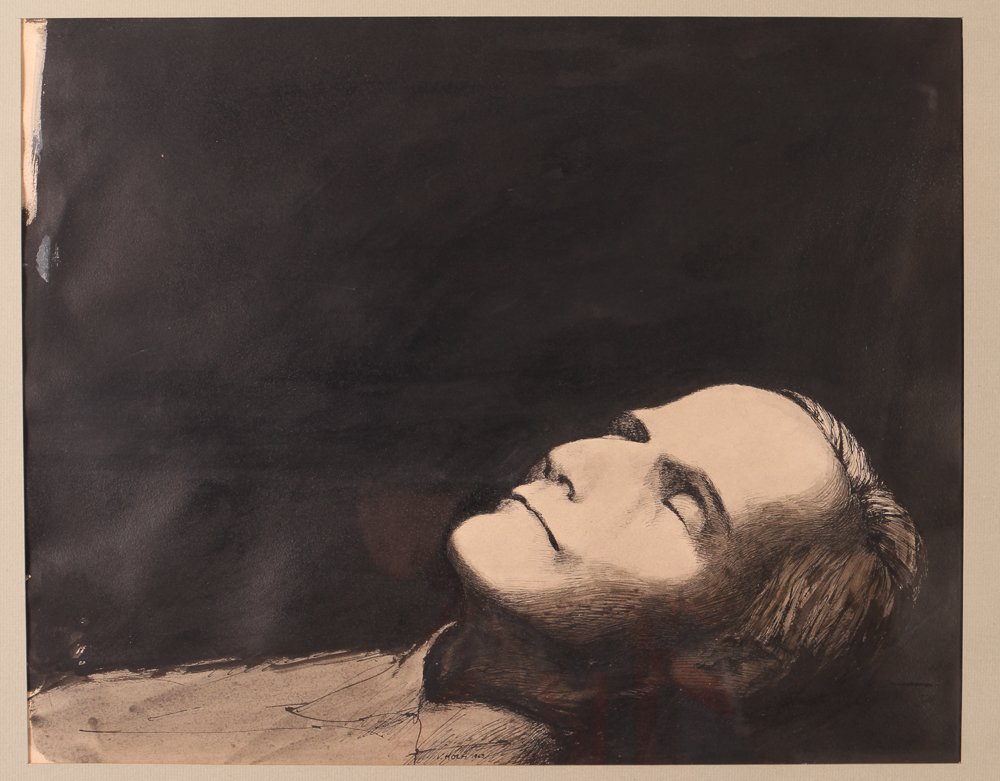 Vaino Kola 1963 drawing "Sleeping Man" (1 of 7)