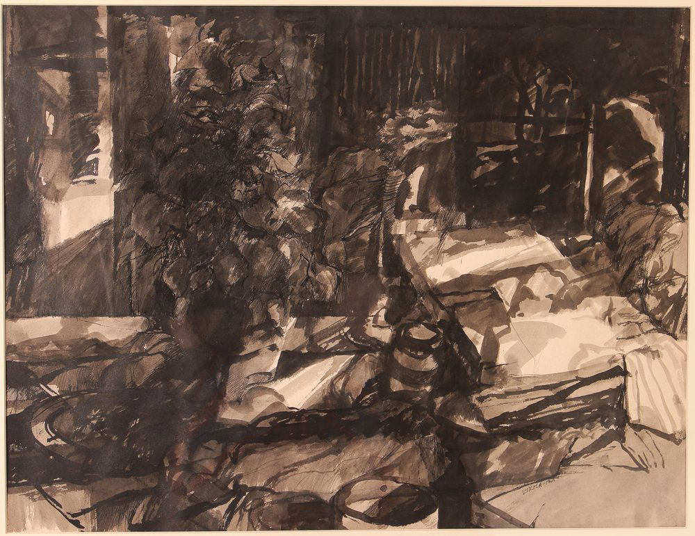 Vaino Kola 1964 drawing "Studio Interior" (1 of 7)