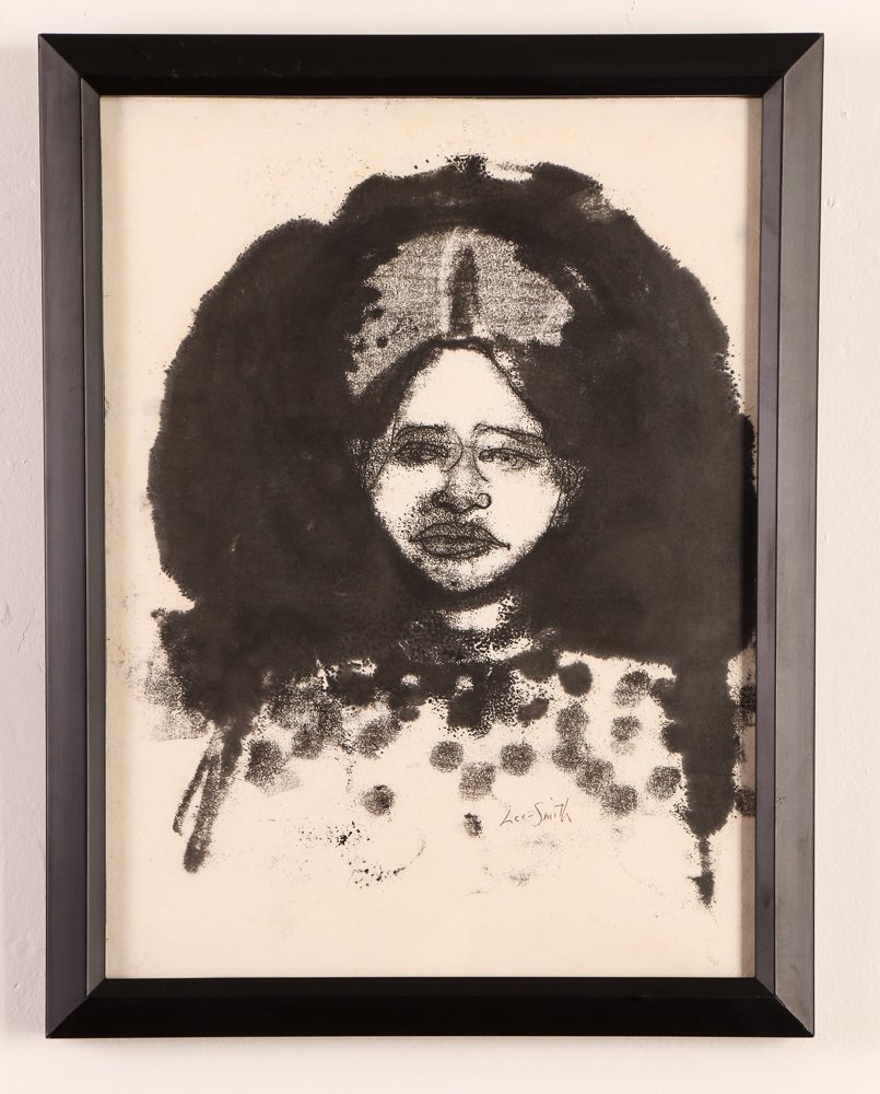 Hughie Lee Smith Monotype "Portrait of a Woman" (1 of 6)