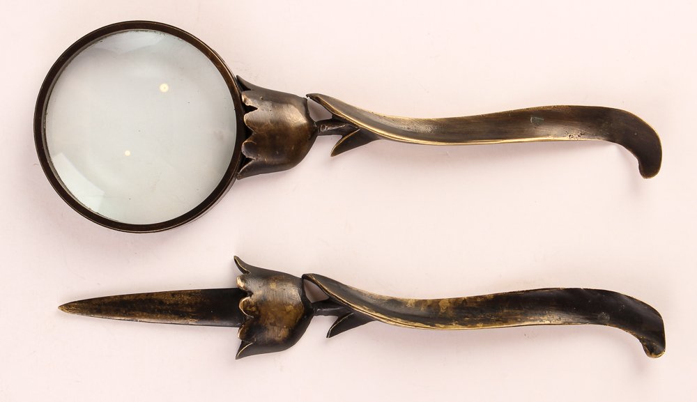 Bronze Two Piece Desk Set (1 of 7)