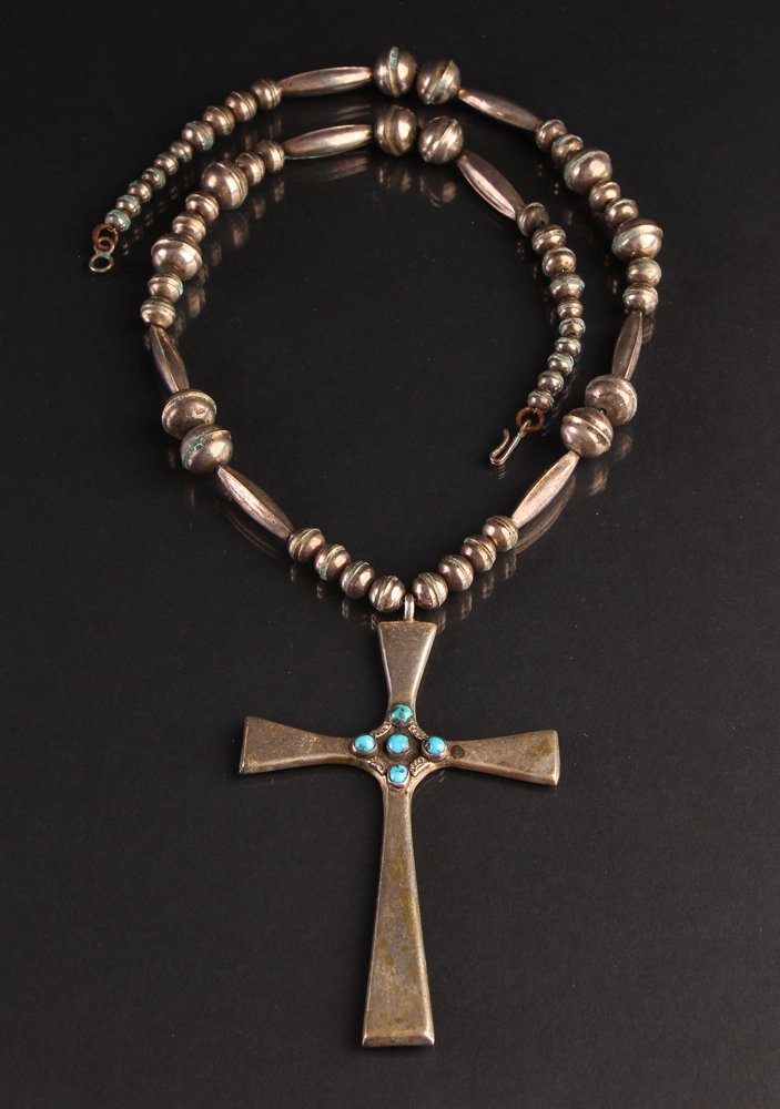 Southwestern/Native American Silver and Turquoise Cross (1 of 6)