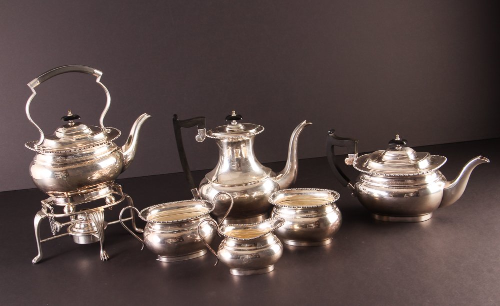 Sheffield Plate 6 Pc Tea and Coffee Set (1 of 6)