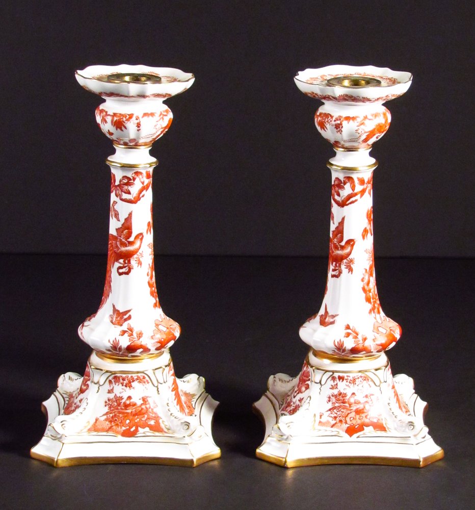 Royal Crown Derby Porcelain Candlestick Pair (1 of 8)