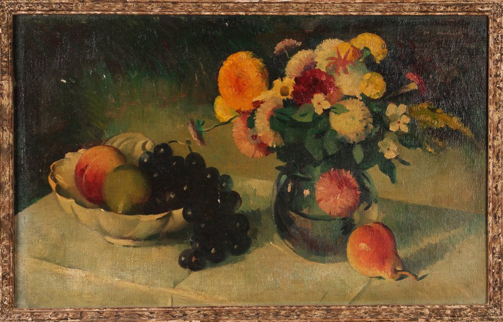 American 1940's  Still life of Fruit and Flowers (1 of 8)