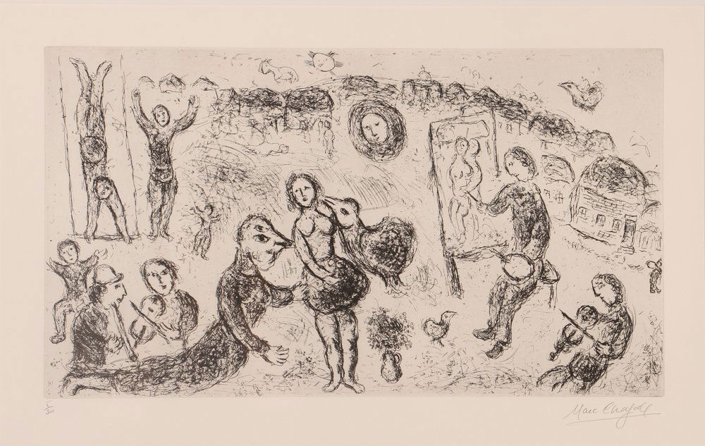 Marc Chagall orig etching "Fête au Village" (1 of 6)