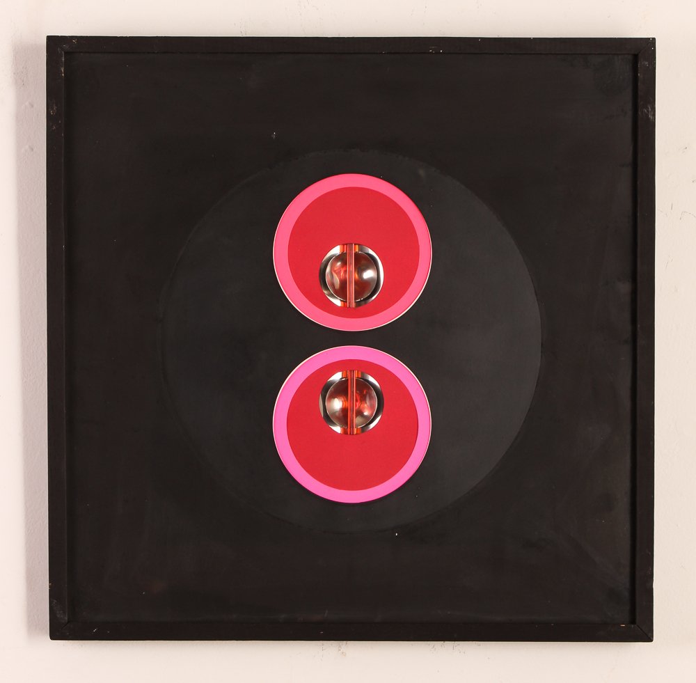 Milan Dobeš "Untitled Geometric Hot Red collage (1 of 4)