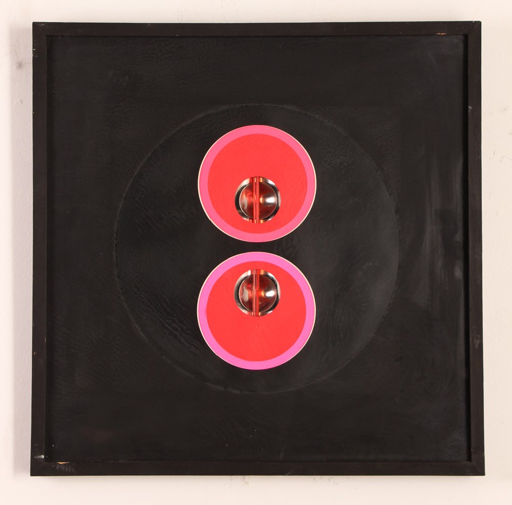 Milan Dobeš  "Untitled Geometric Hot Red collage (1 of 7)